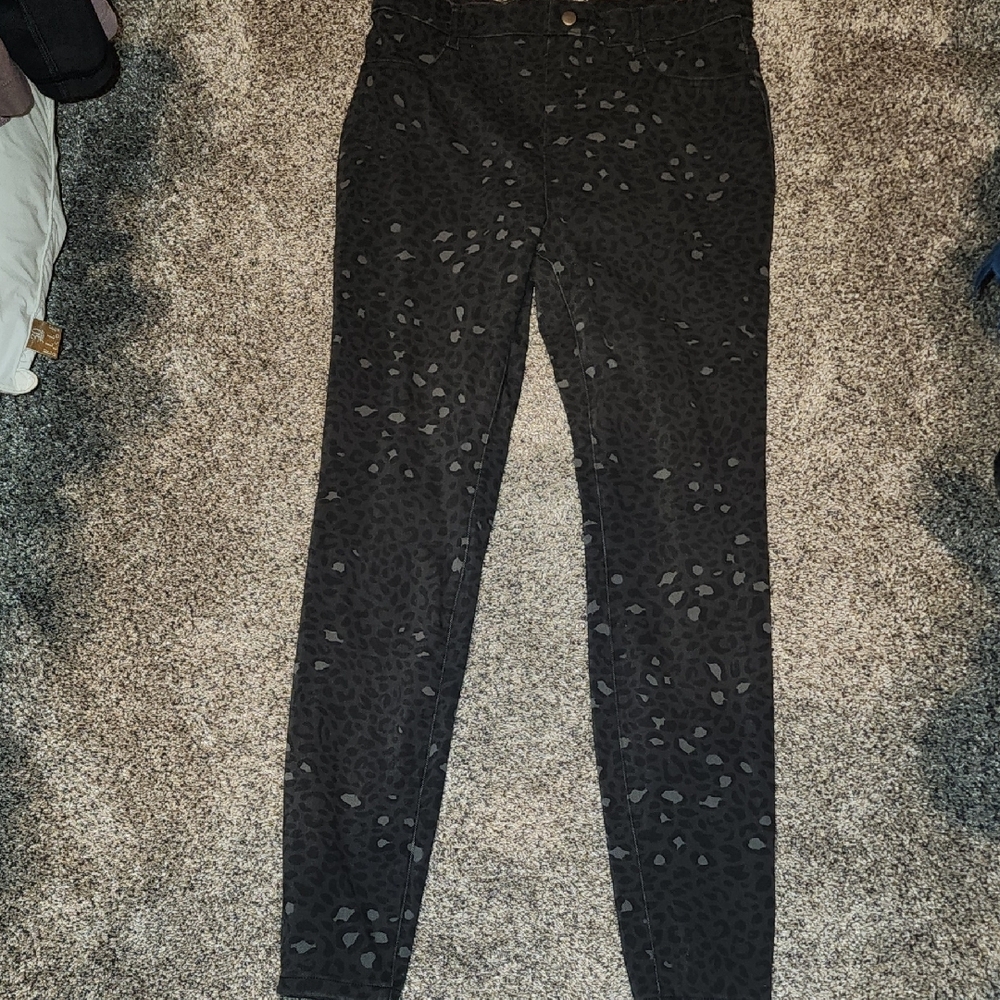 Leopard Print Black Women's Pants